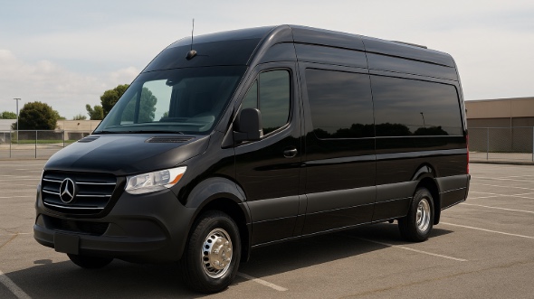 Exterior of Ontario Party Bus Company's 14 Passenger Sprinter Limousine in Ontario