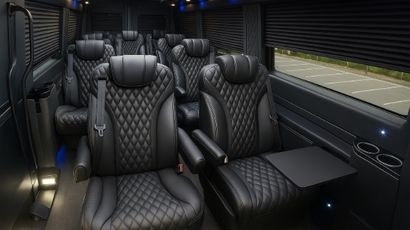 Interior of Pomona Party Bus Company's 15 Passenger Minibus in Pomona