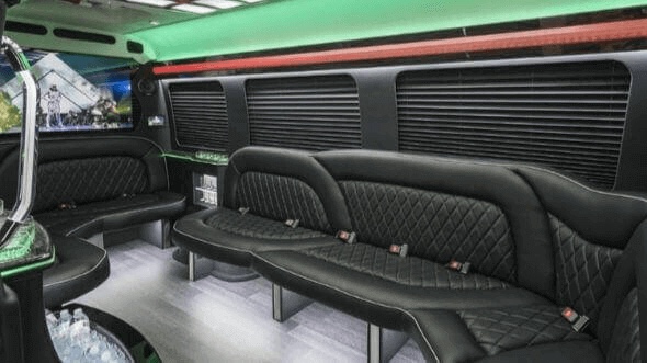 Interior of West Covina Party Bus Company's 15 Passenger Party Bus in West Covina