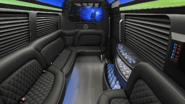 Interior of Diamond Bar Party Bus Company's 18 Passenger Party Bus in Diamond Bar