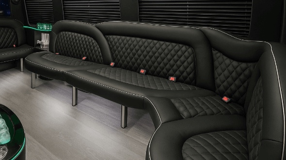 Interior of Ontario Party Bus Company's 18 Passenger Party Bus in Ontario