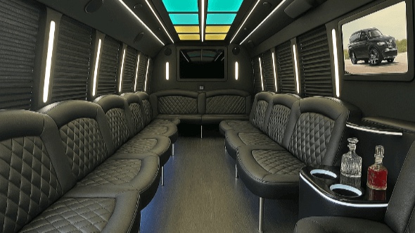 Interior of Pomona Party Bus Company's 25 Passenger Party Bus in Pomona