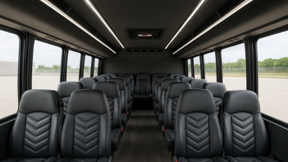 Interior of Pomona Party Bus Company's 28 Passenger Minibus in Pomona