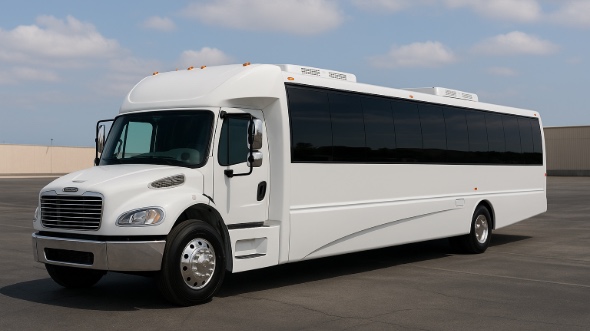 Exterior of Diamond Bar Party Bus Company's 28 Passenger Party Bus in Diamond Bar
