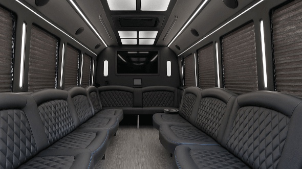 Interior of Ontario Party Bus Company's 28 Passenger Party Bus in Ontario