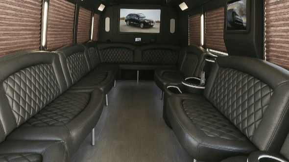 Interior of Pomona Party Bus Company's 28 Passenger Party Bus in Pomona