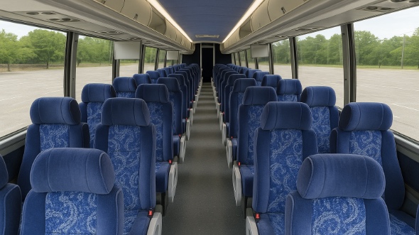 Interior of Pomona Party Bus Company's 40 Passenger Charter Bus in Pomona