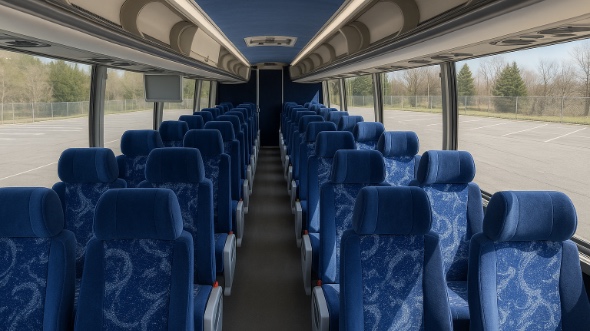 Interior of Pomona Party Bus Company's 46 Passenger Charter Bus in Pomona