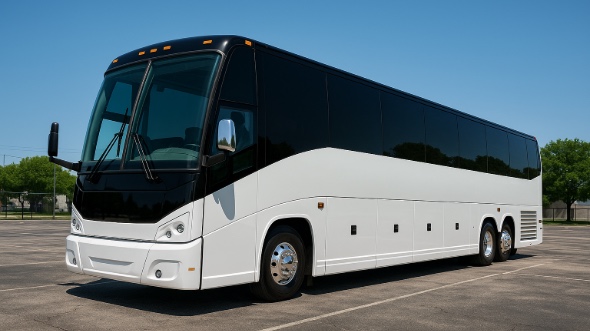 Exterior of Pomona Party Bus Company's 47 Passenger Charter Bus in Pomona