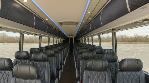 Interior of Pomona Party Bus Company's 48 Passenger Charter Bus in Pomona