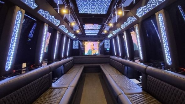 Interior of Ontario Party Bus Company's 50 Passenger Party Bus in Ontario