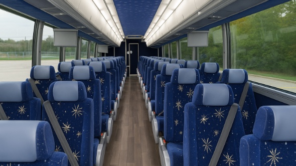 Interior of Pomona Party Bus Company's 51 Passenger Charter Bus in Pomona