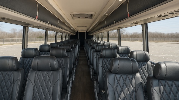 Interior of Pomona Party Bus Company's 54 Passenger Charter Bus in Pomona