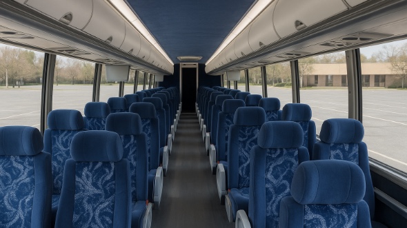 Interior of Pomona Party Bus Company's ADA Charter Bus in Pomona