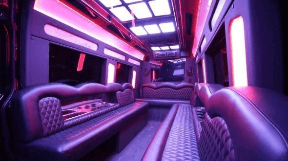 pomona 18 passenger party bus inside