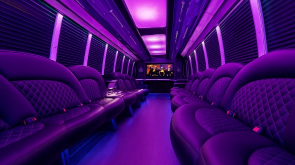 Pomona 25 passenger party bus interior