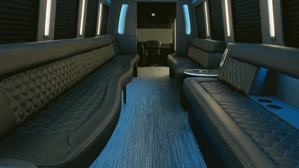 pomona 28 passenger party bus inside