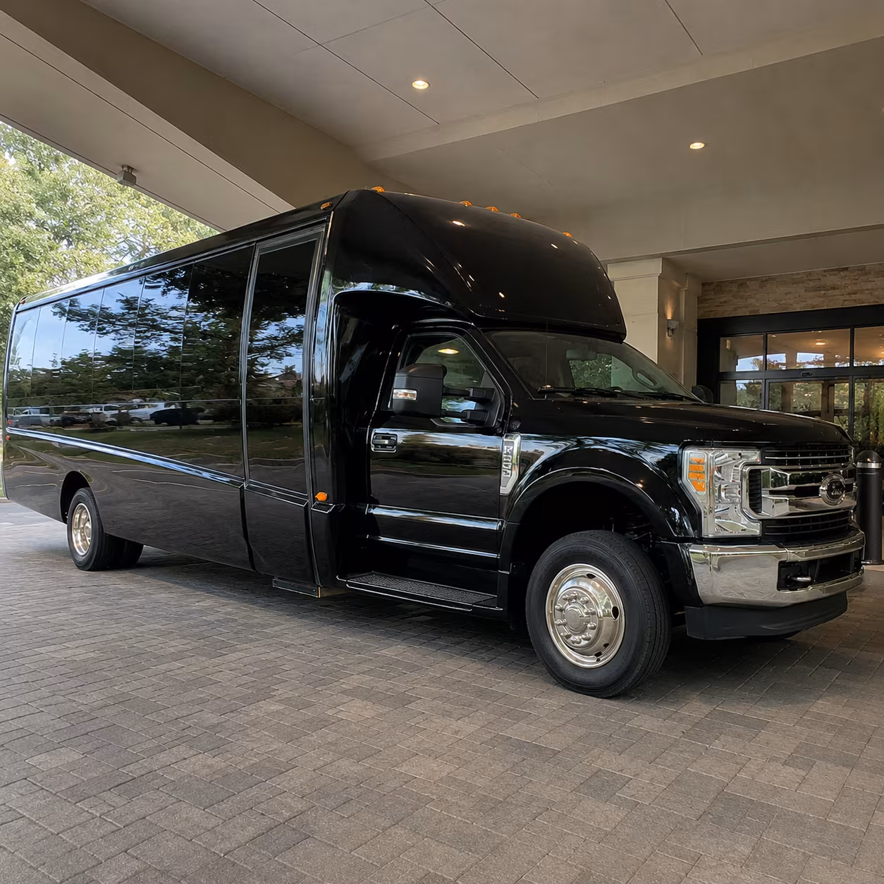 Pomona School Event Transportation party bus exterior