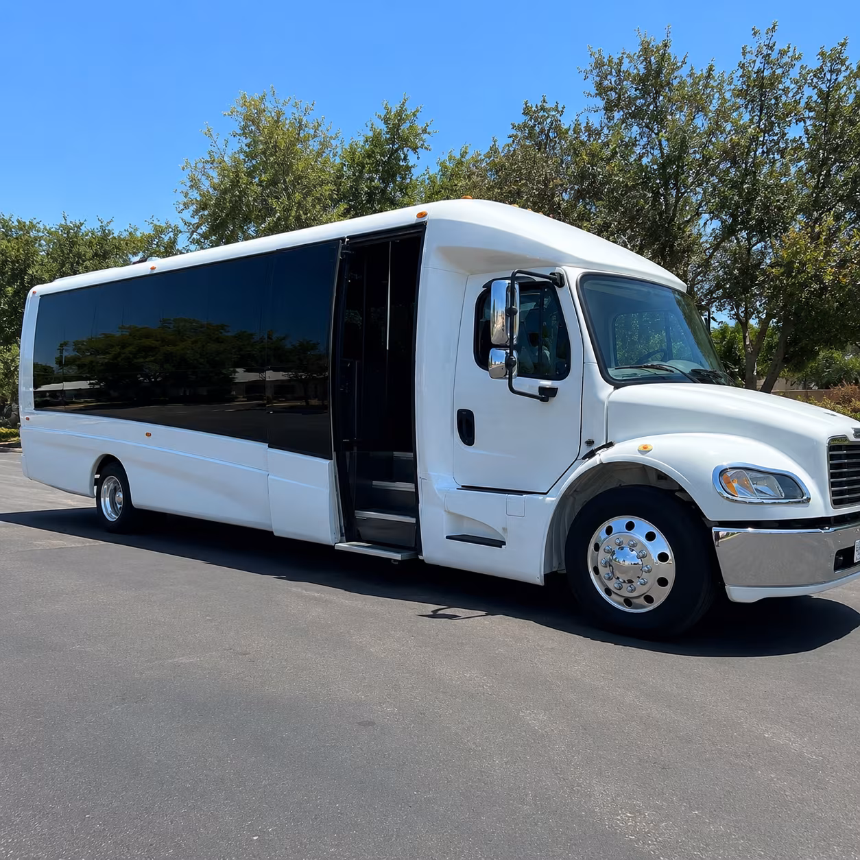 Pomona School Event Transportation party bus exterior