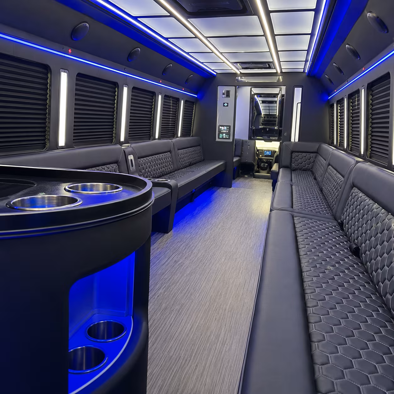 Pomona Sporting Event Transportation party bus exterior