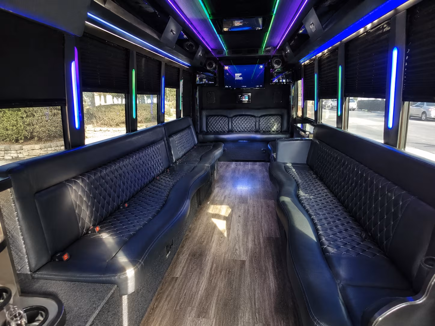 Pomona Wedding Transportation party bus exterior